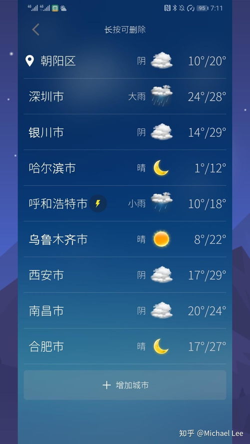 安卓系统的天气预报显示,畅享便捷生活”